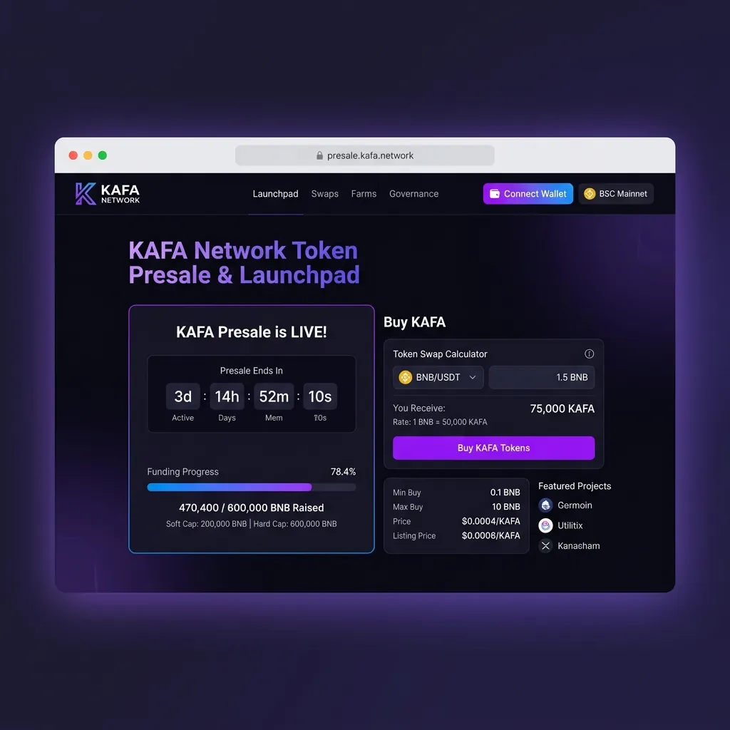 KAFA Presale live interface preview
